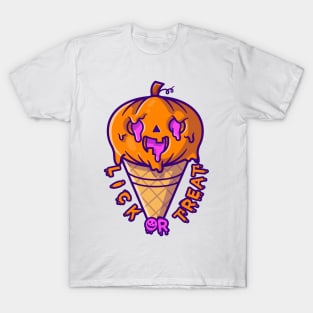 Ice Cream Pumpkin Halloween - Funny T-Shirt